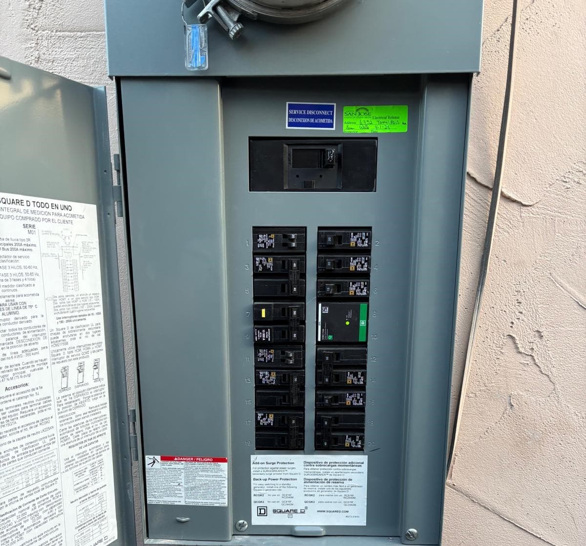 picture of a circuit breaker installed by an electrician at resa electric